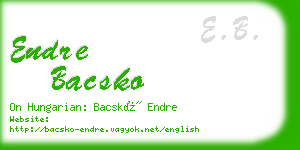 endre bacsko business card